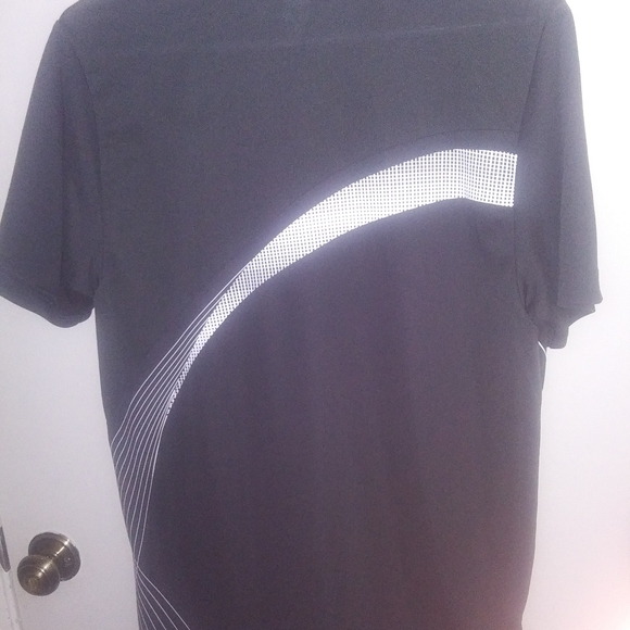 PGA Pro Series Golf Shirt. Men's Medium dark grey w/ white print. 100% Polyester - Picture 2 of 3